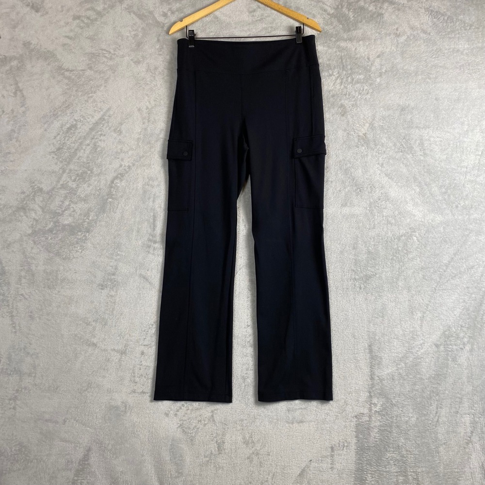 Athleta Delancey Straight Cargo Pant Black Women Large Activewear Trousers L